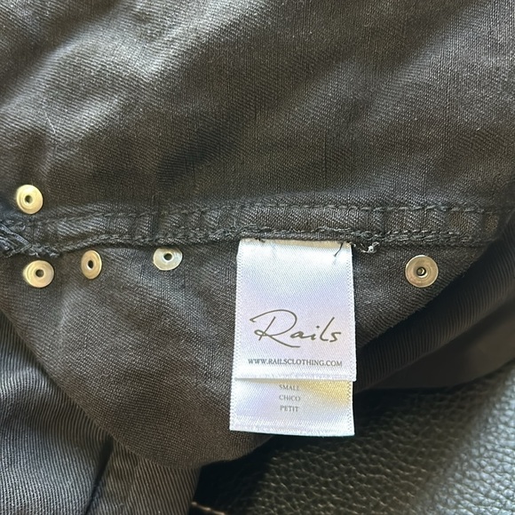 RAILS Bowie Black Button Down Shirt Dress Jacket Pockets Sz S - Picture 13 of 16